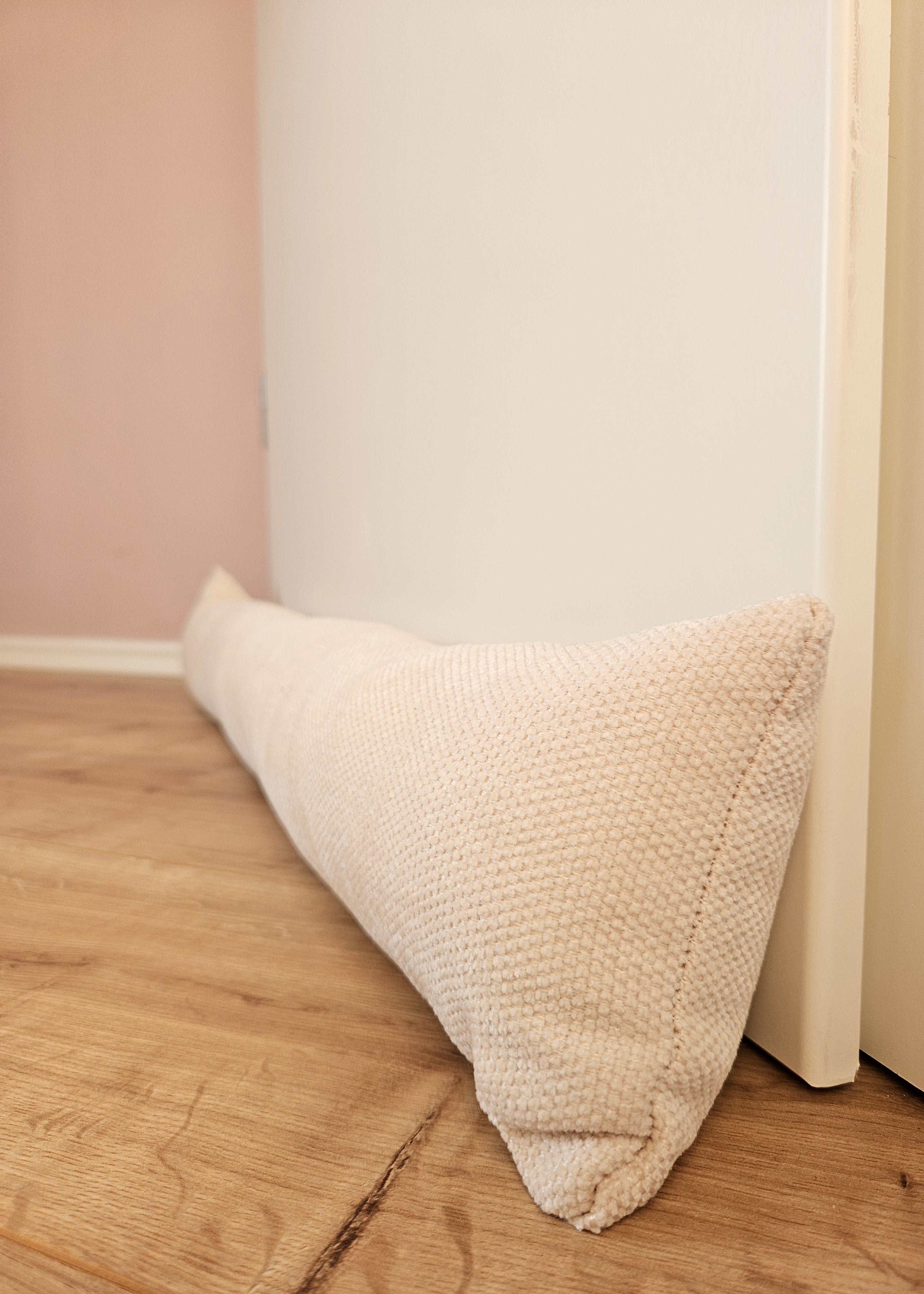 Zugluftstopper Türdichtung Türwindstopper Türen und Fenster Stoff grau creme beige 90 cm