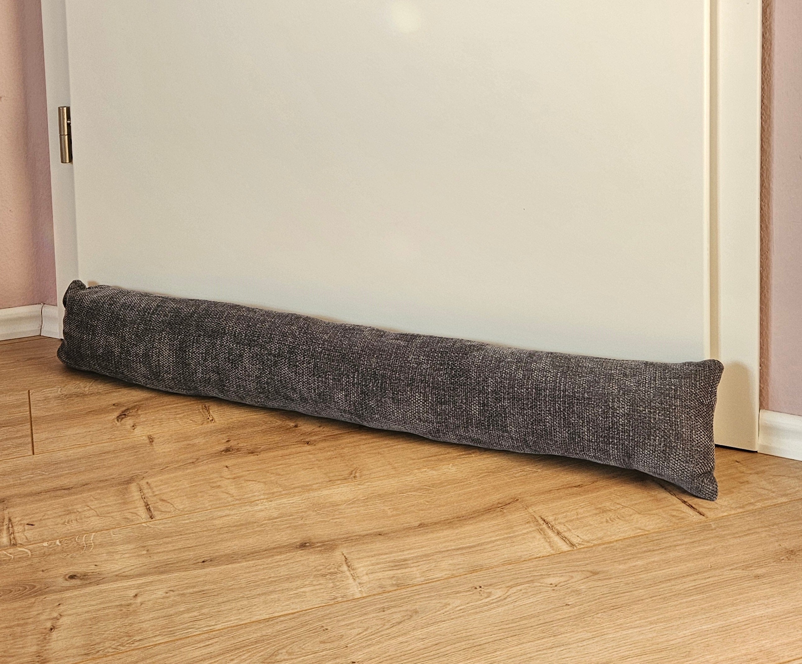 Zugluftstopper Türdichtung Türwindstopper Türen und Fenster Stoff grau creme beige 90 cm