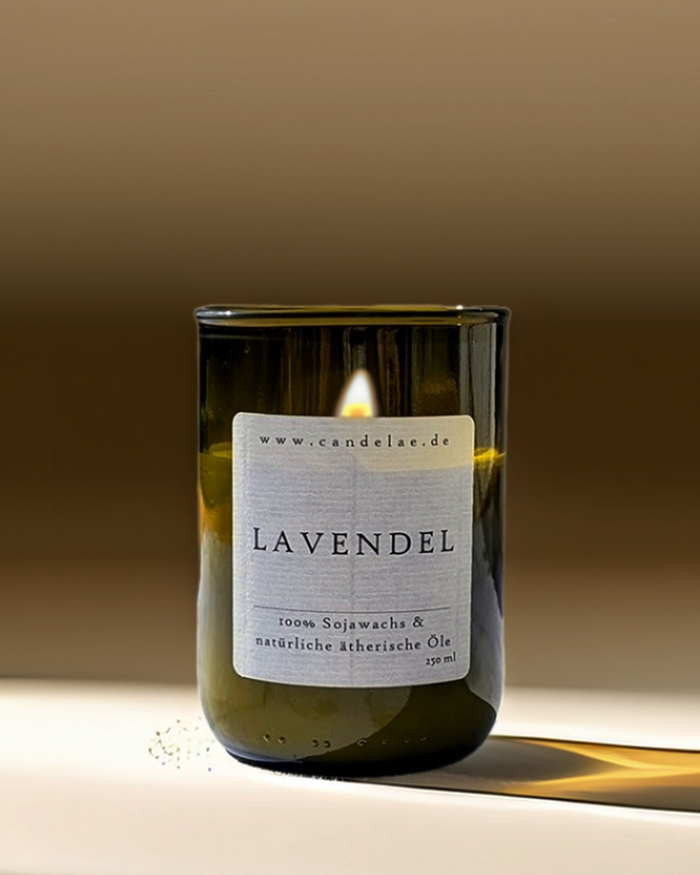Lavendel Duftkerze aus Sojawachs mit ätherischem Lavendelöl