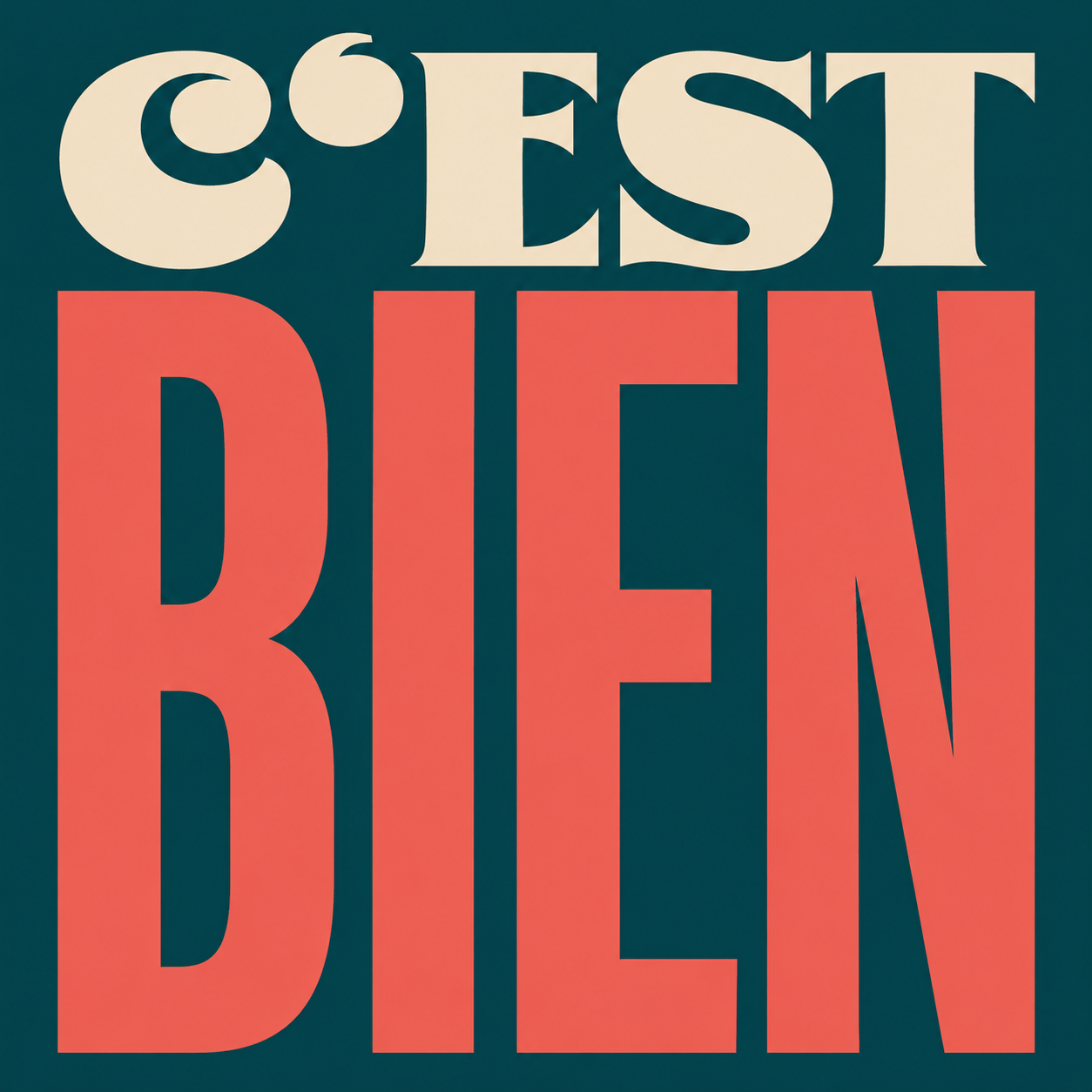 C'EST BIEN | Kleines Kunstwerk aus Travertin