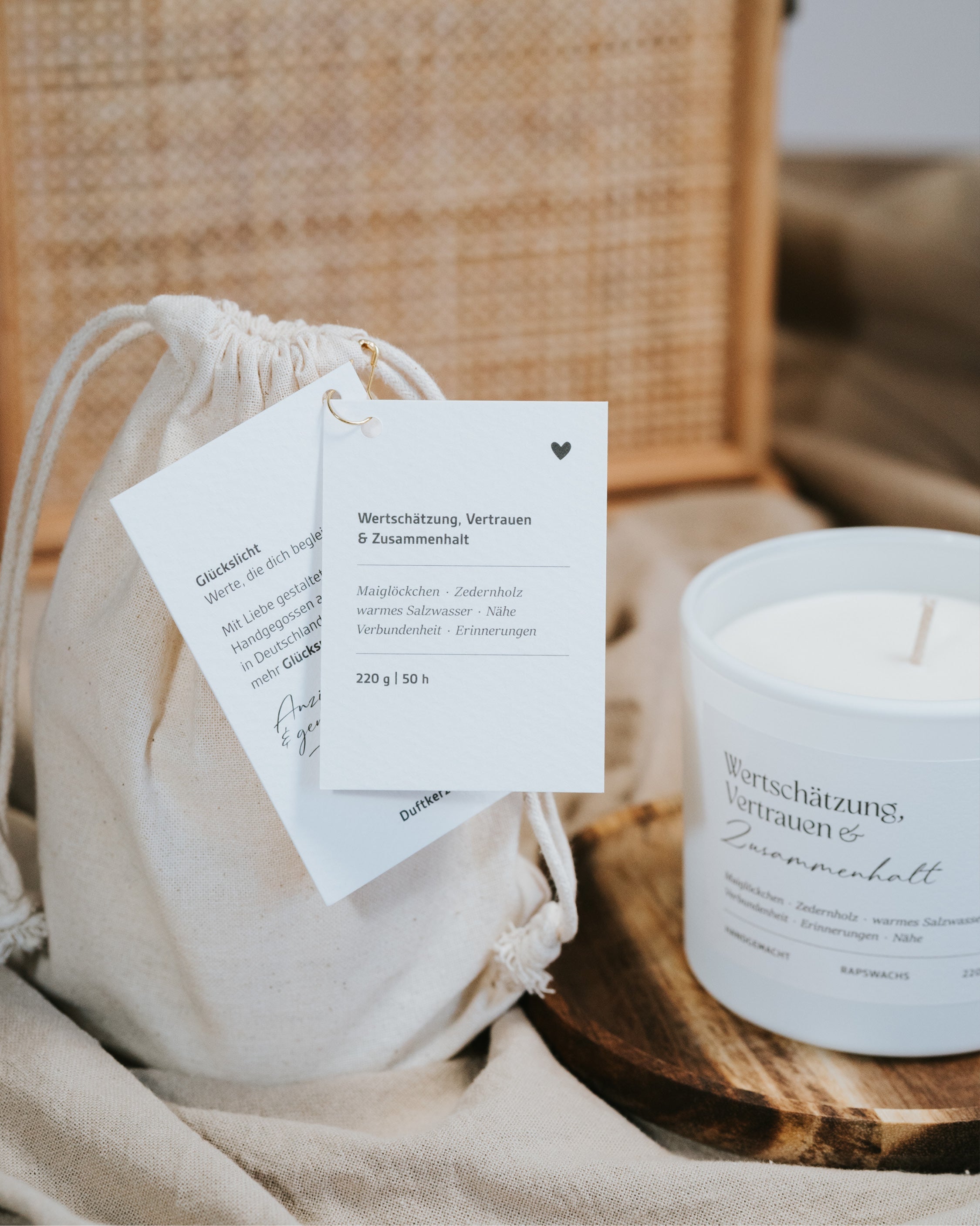 Wertschätzung, Vertrauen und Zusammenhalt · Duftkerze