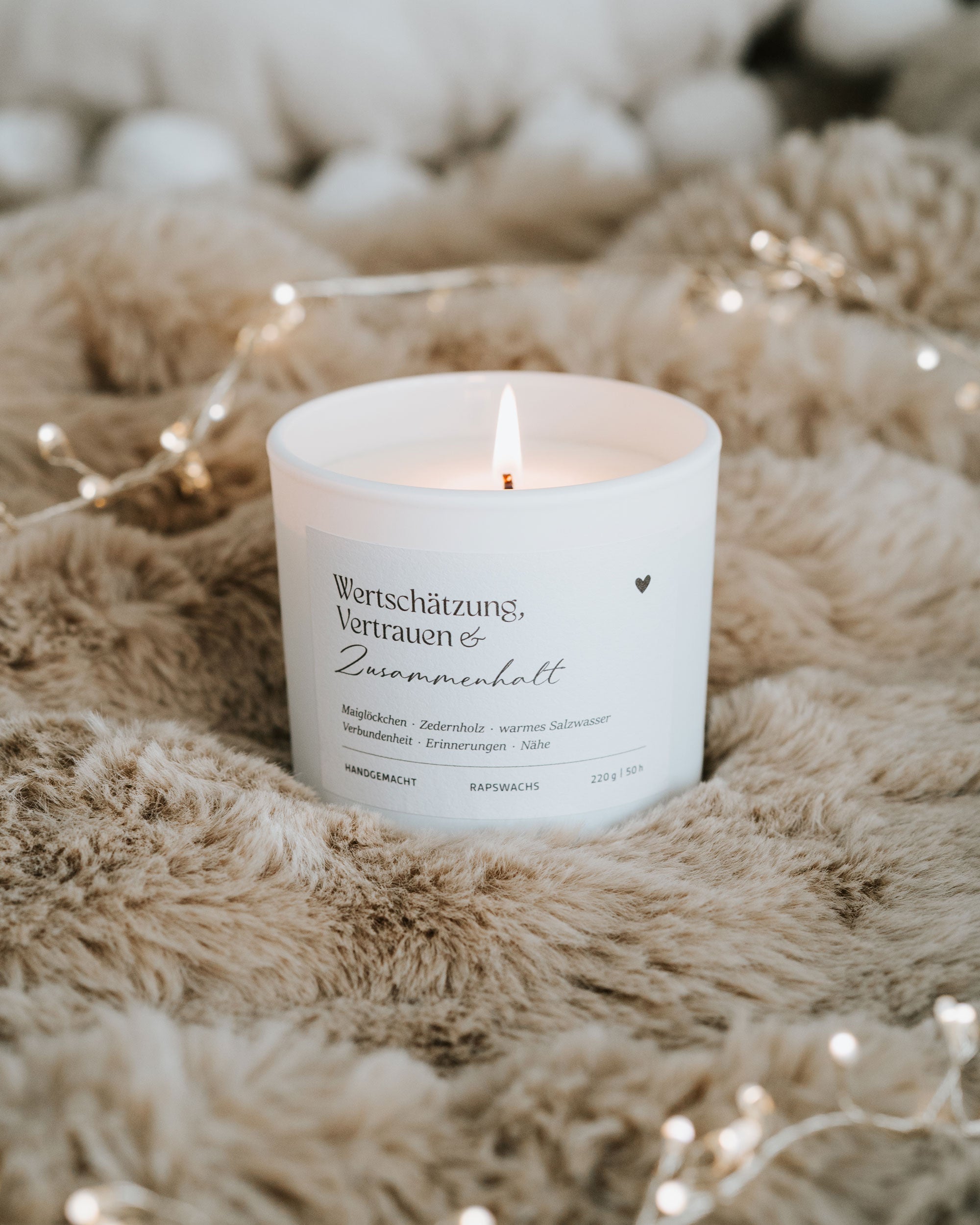 Wertschätzung, Vertrauen und Zusammenhalt · Duftkerze