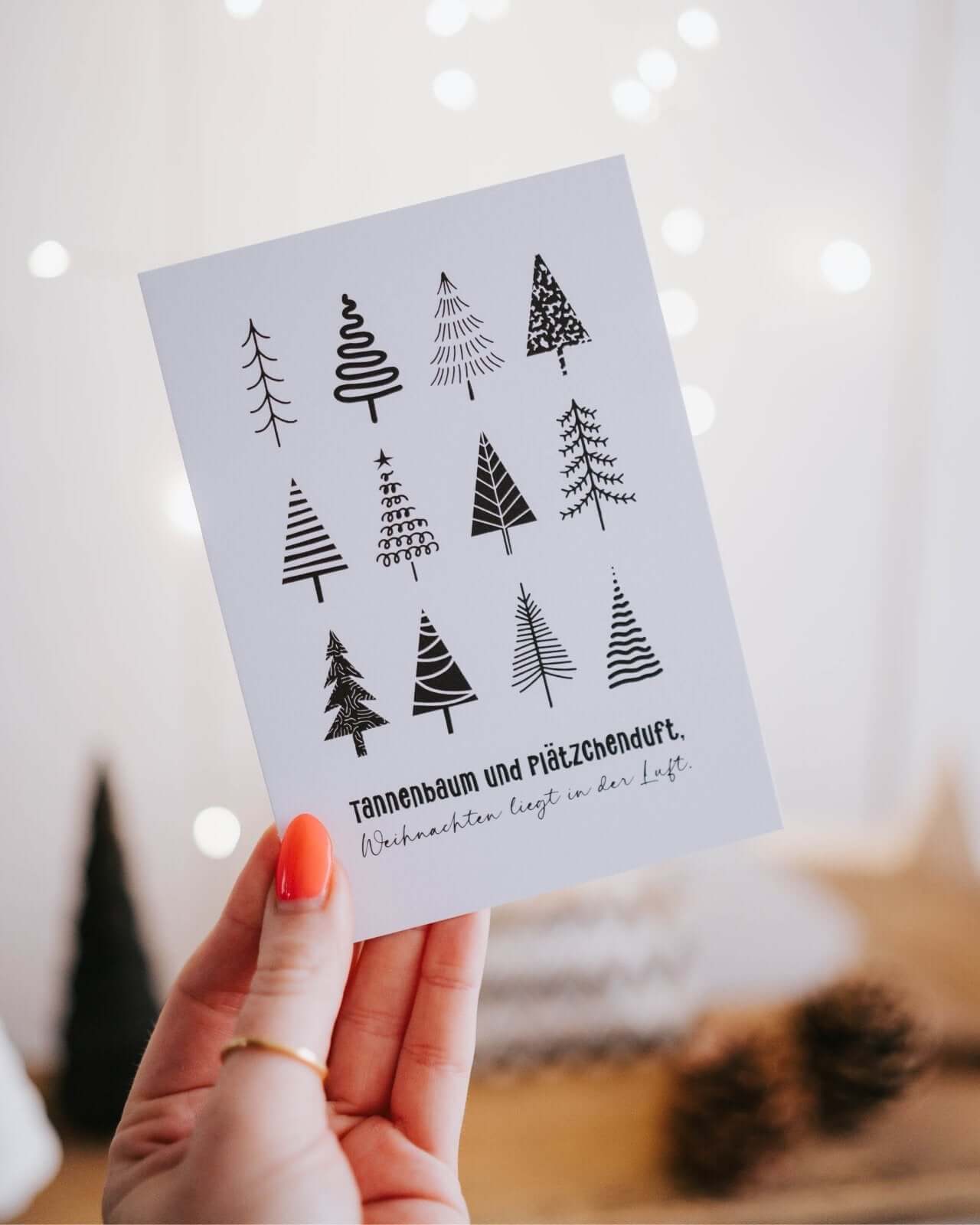 Tannenbaum und Plätzchenduft · Postkarte