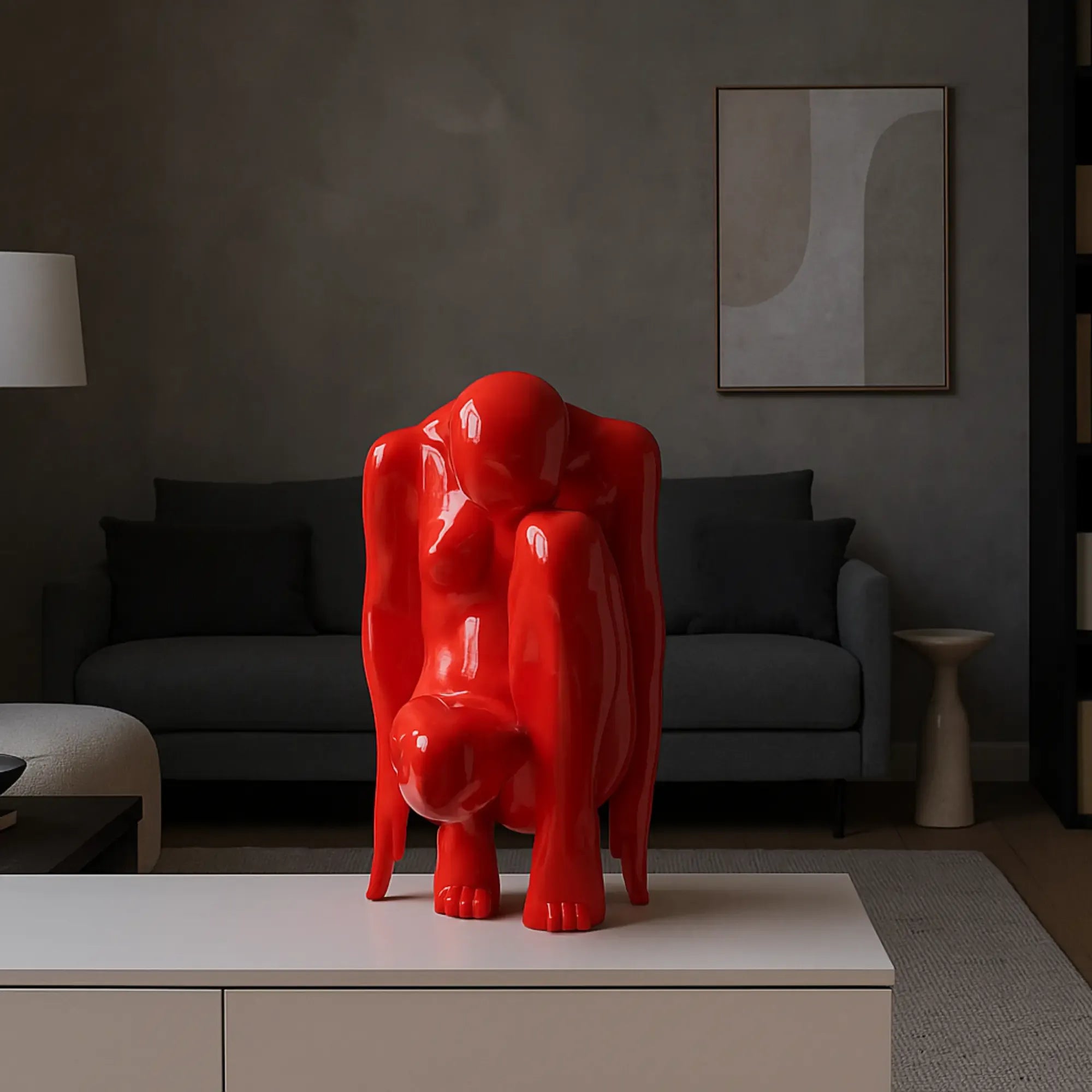 Dekofigur - Skulptur Abstraktes Hochglanz-Statement Figura Rubra