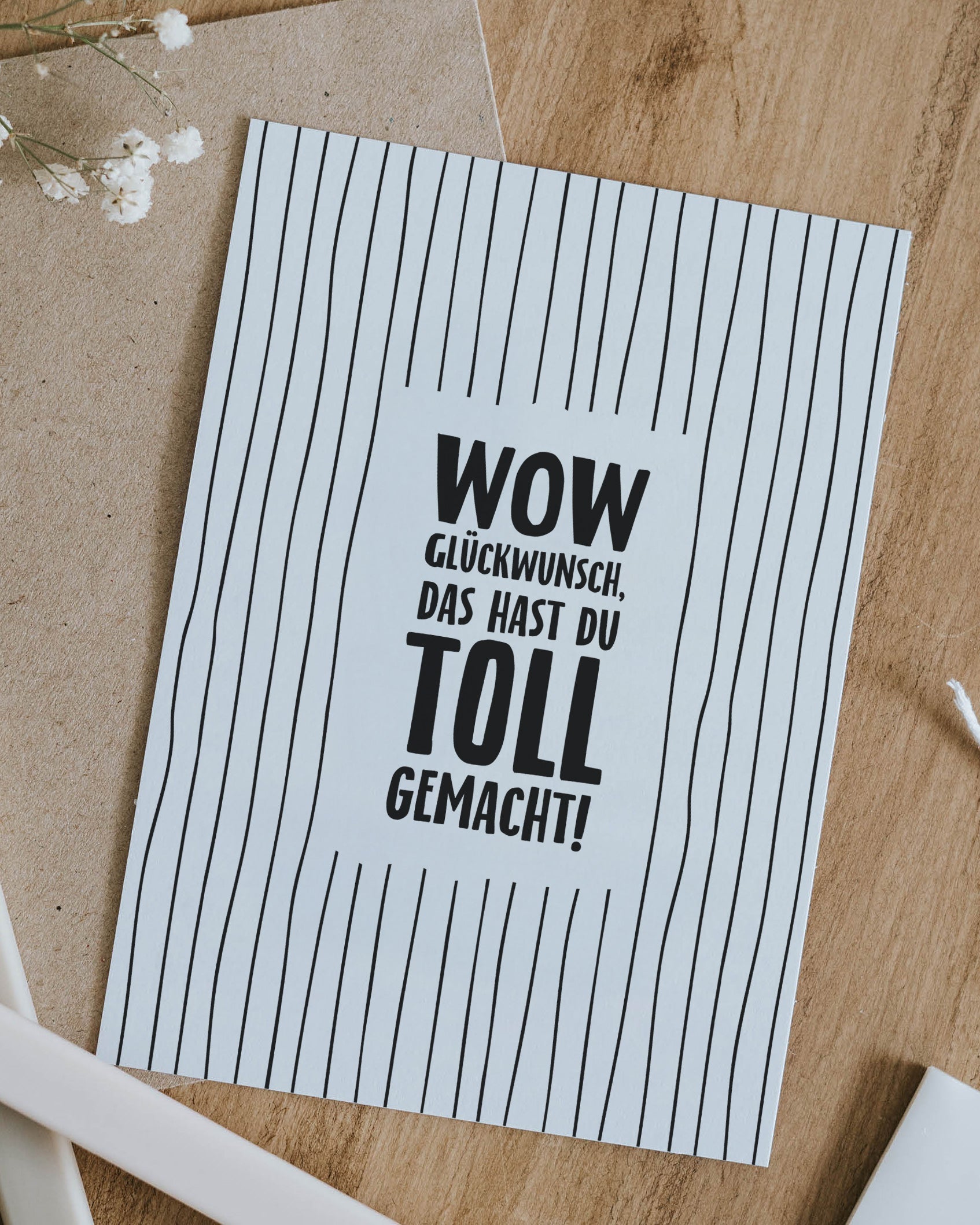 Wow Glückwunsch · Postkarte