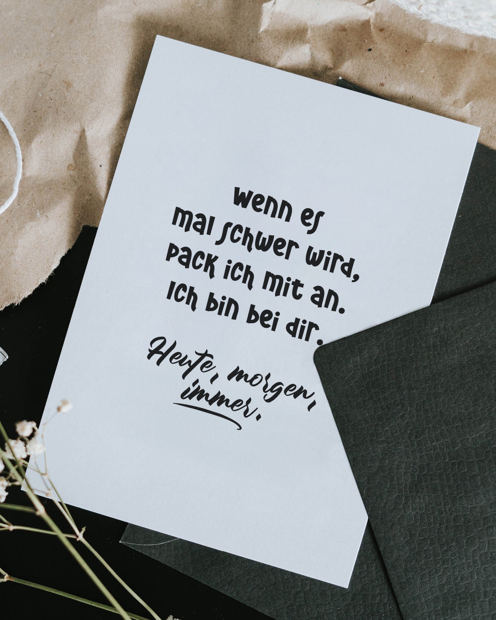 Bin bei dir · Postkarte