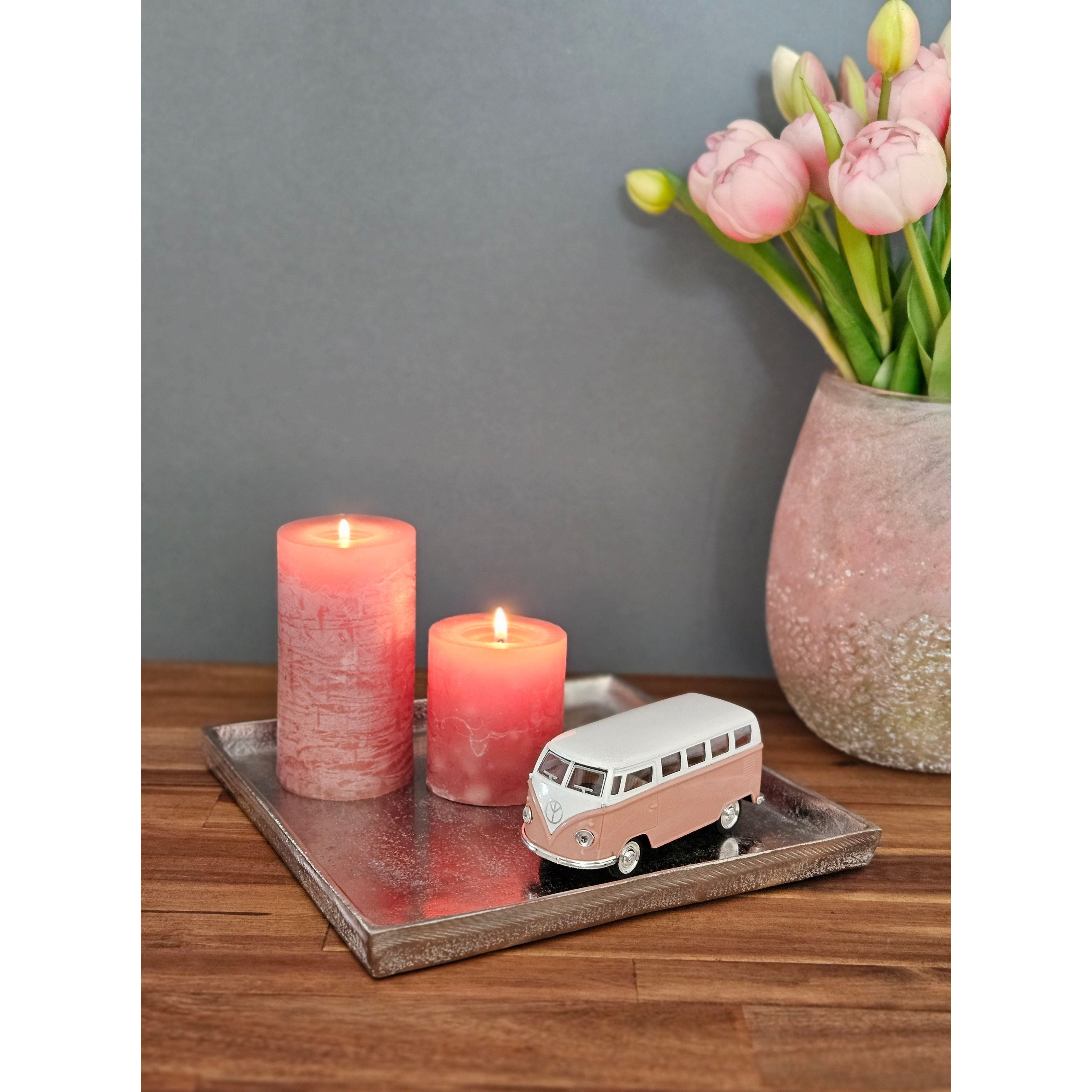 Dekoteller / Tablett 25×25 cm – Massive Metallschale in Silber für Tischdeko