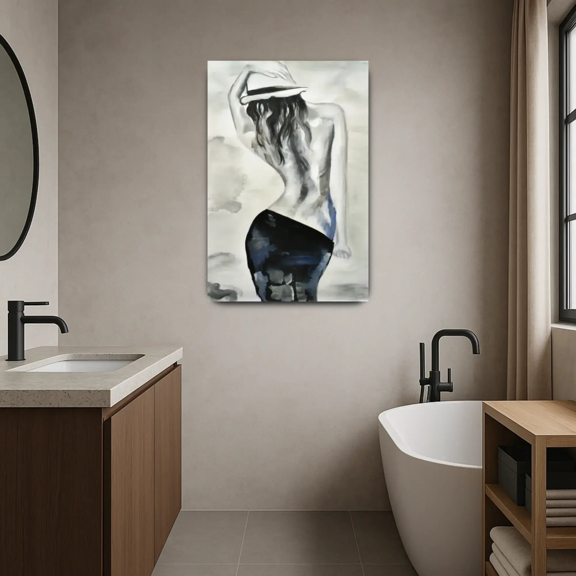 Großes Gemälde - Silhouette der Eleganz