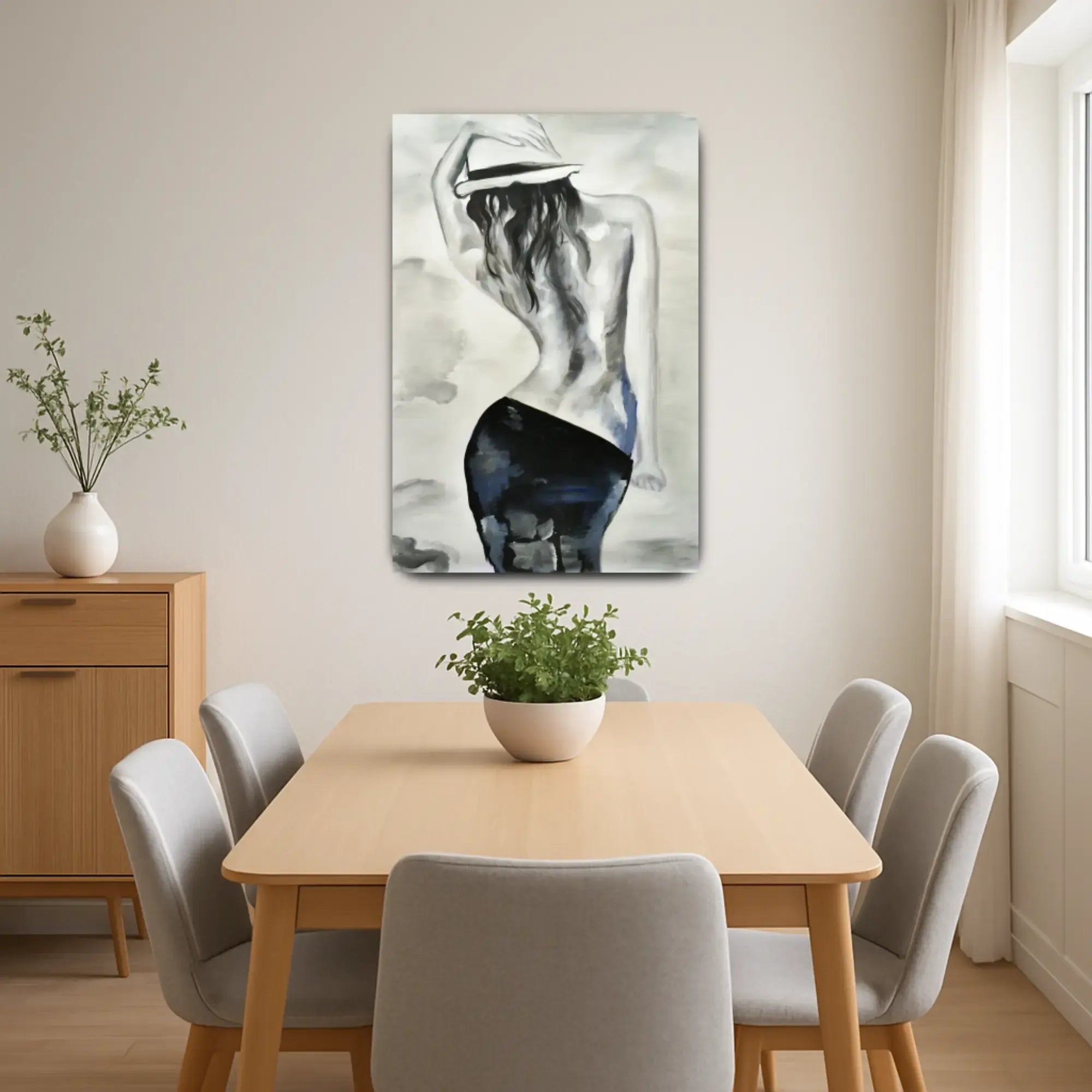 Großes Gemälde - Silhouette der Eleganz